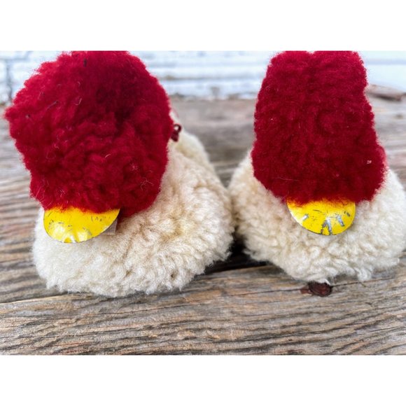 Vintage 1950s child wool Fuzzy Duck Slippers With Clicker Beak - Picture 14 of 16